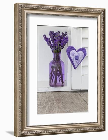 Lavender, Blossoms, Vase, Heart-Andrea Haase-Framed Photographic Print