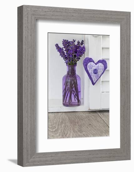 Lavender, Blossoms, Vase, Heart-Andrea Haase-Framed Photographic Print