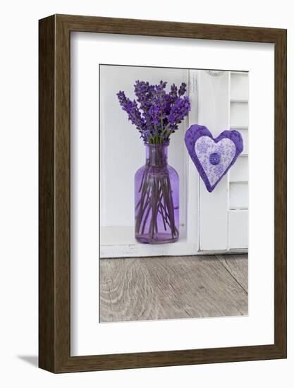 Lavender, Blossoms, Vase, Heart-Andrea Haase-Framed Photographic Print