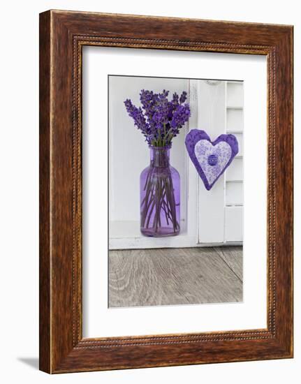 Lavender, Blossoms, Vase, Heart-Andrea Haase-Framed Photographic Print