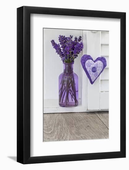 Lavender, Blossoms, Vase, Heart-Andrea Haase-Framed Photographic Print