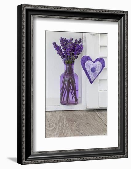 Lavender, Blossoms, Vase, Heart-Andrea Haase-Framed Photographic Print