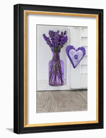 Lavender, Blossoms, Vase, Heart-Andrea Haase-Framed Photographic Print