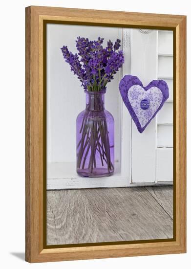 Lavender, Blossoms, Vase, Heart-Andrea Haase-Framed Premier Image Canvas