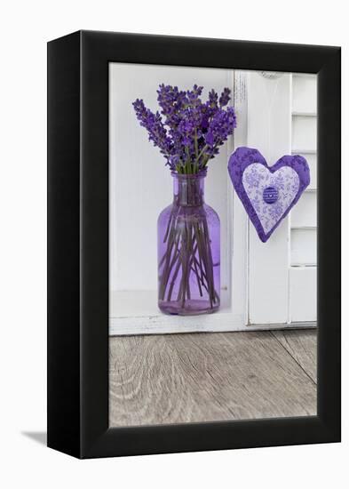 Lavender, Blossoms, Vase, Heart-Andrea Haase-Framed Premier Image Canvas