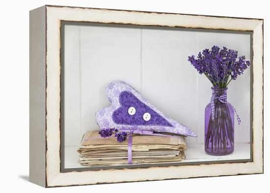 Lavender, Blossoms, Vase, Letters, Heart-Andrea Haase-Framed Premier Image Canvas