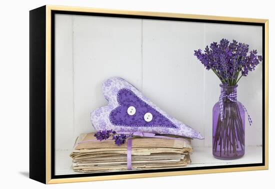 Lavender, Blossoms, Vase, Letters, Heart-Andrea Haase-Framed Premier Image Canvas