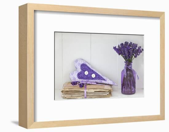 Lavender, Blossoms, Vase, Letters, Heart-Andrea Haase-Framed Photographic Print