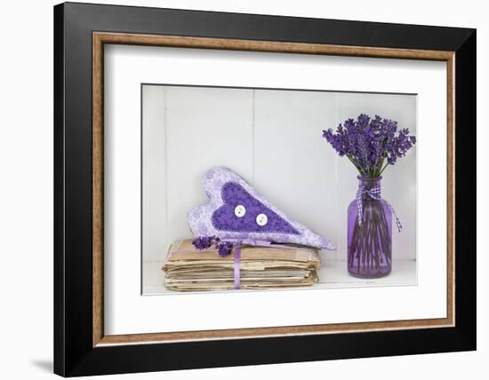 Lavender, Blossoms, Vase, Letters, Heart-Andrea Haase-Framed Photographic Print
