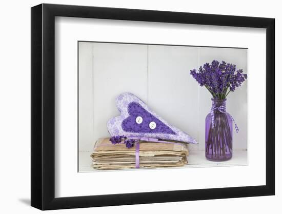 Lavender, Blossoms, Vase, Letters, Heart-Andrea Haase-Framed Photographic Print