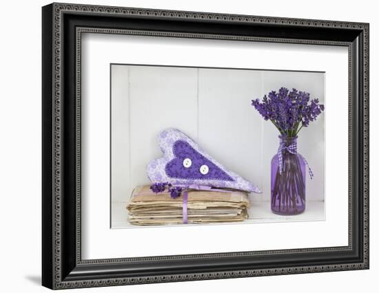 Lavender, Blossoms, Vase, Letters, Heart-Andrea Haase-Framed Photographic Print