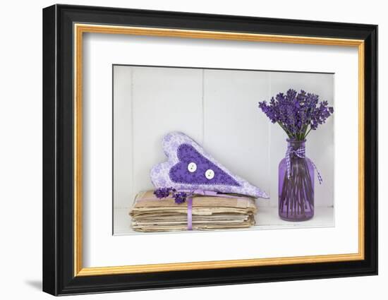 Lavender, Blossoms, Vase, Letters, Heart-Andrea Haase-Framed Photographic Print