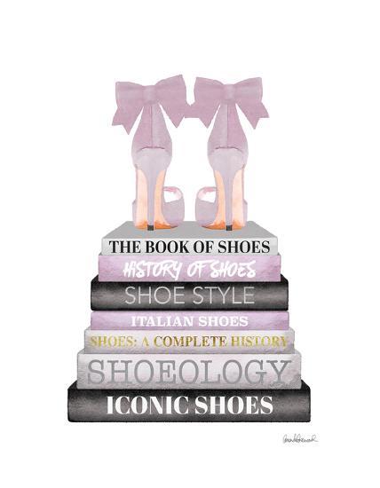 lavender bookstack shoe giclee print by amanda greenwood art com
