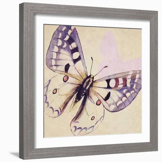 Lavender Butterfly on Cream-Patricia Pinto-Framed Art Print