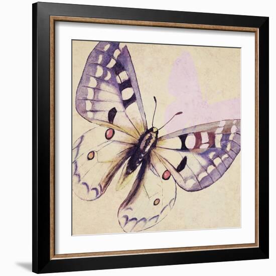 Lavender Butterfly on Cream-Patricia Pinto-Framed Art Print