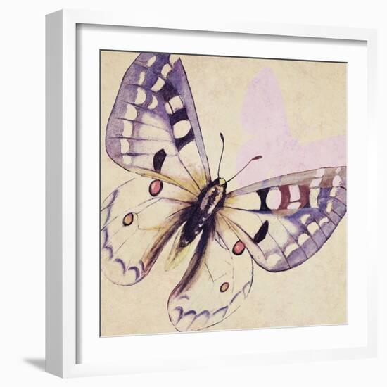 Lavender Butterfly on Cream-Patricia Pinto-Framed Art Print