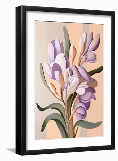 Lavender Freesia Flowers-Lea Faucher-Framed Art Print