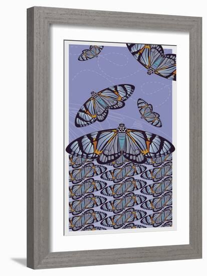 Lavender Iris Invasion-Belen Mena-Framed Giclee Print