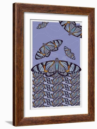 Lavender Iris Invasion-Belen Mena-Framed Giclee Print