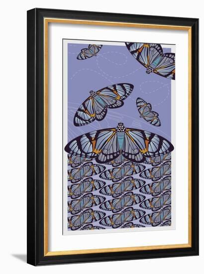 Lavender Iris Invasion-Belen Mena-Framed Giclee Print