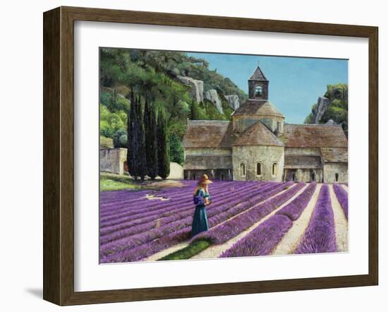 Lavender Picker, Abbaye Senanque, Provence-Trevor Neal-Framed Giclee Print