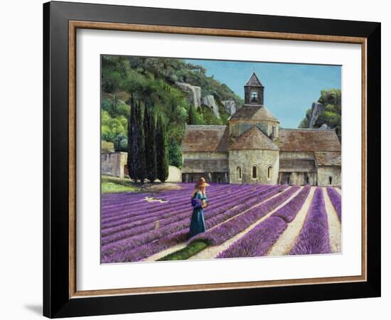 Lavender Picker, Abbaye Senanque, Provence-Trevor Neal-Framed Giclee Print