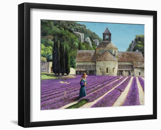 Lavender Picker, Abbaye Senanque, Provence-Trevor Neal-Framed Giclee Print