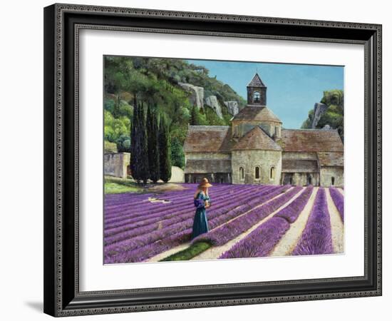 Lavender Picker, Abbaye Senanque, Provence-Trevor Neal-Framed Giclee Print