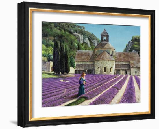 Lavender Picker, Abbaye Senanque, Provence-Trevor Neal-Framed Giclee Print