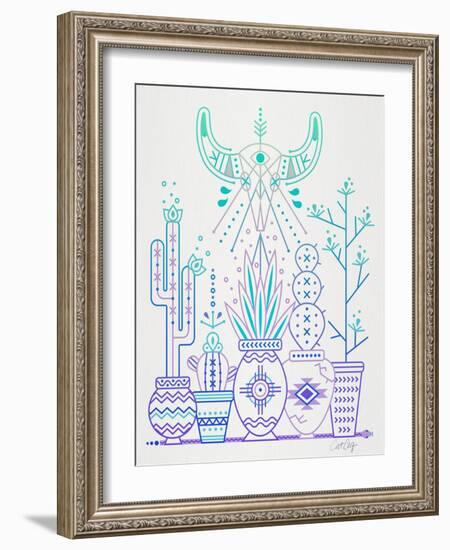 Lavender Santa Fe Garden-Cat Coquillette-Framed Art Print