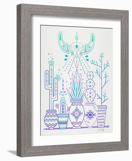 Lavender Santa Fe Garden-Cat Coquillette-Framed Art Print