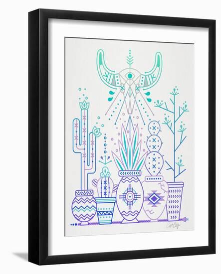 Lavender Santa Fe Garden-Cat Coquillette-Framed Art Print