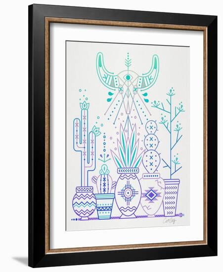 Lavender Santa Fe Garden-Cat Coquillette-Framed Art Print