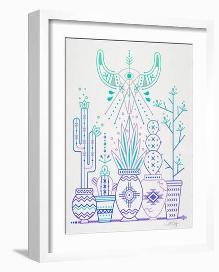 Lavender Santa Fe Garden-Cat Coquillette-Framed Art Print