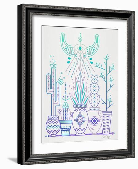 Lavender Santa Fe Garden-Cat Coquillette-Framed Art Print