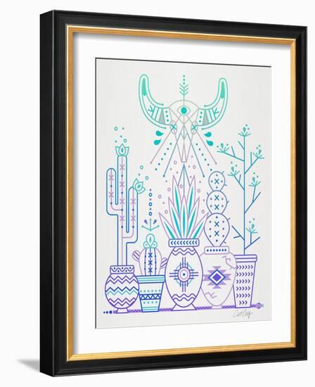 Lavender Santa Fe Garden-Cat Coquillette-Framed Art Print