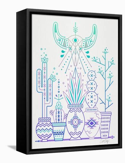 Lavender Santa Fe Garden-Cat Coquillette-Framed Stretched Canvas