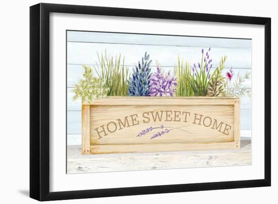 Lavender & Wood Planter Home-Janice Gaynor-Framed Art Print