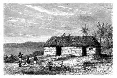 Hut at the Edge of Lake Tanganyika, Congo, 19th Century-Lavielle-Framed Premier Image Canvas