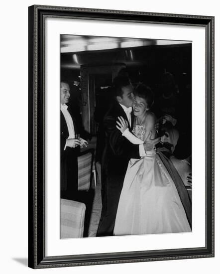 Lavish Ship Ball Held Dock-Side Aboard Liner "Homeric"-null-Framed Photographic Print