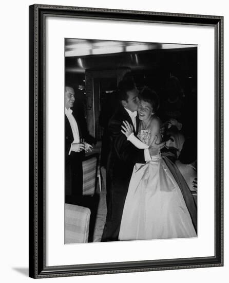 Lavish Ship Ball Held Dock-Side Aboard Liner "Homeric"-null-Framed Photographic Print