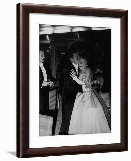 Lavish Ship Ball Held Dock-Side Aboard Liner "Homeric"-null-Framed Photographic Print