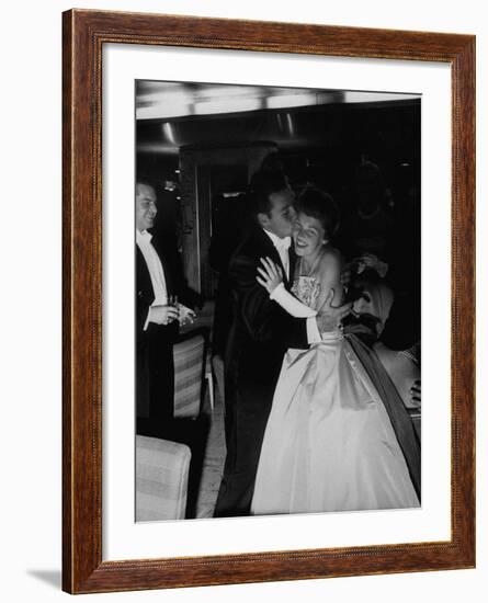 Lavish Ship Ball Held Dock-Side Aboard Liner "Homeric"-null-Framed Photographic Print