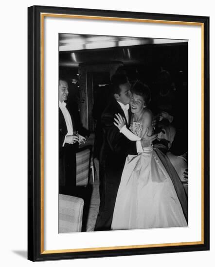 Lavish Ship Ball Held Dock-Side Aboard Liner "Homeric"-null-Framed Photographic Print