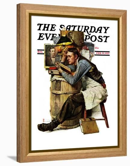 "Law Student" Saturday Evening Post Cover, February 19,1927-Norman Rockwell-Framed Premier Image Canvas