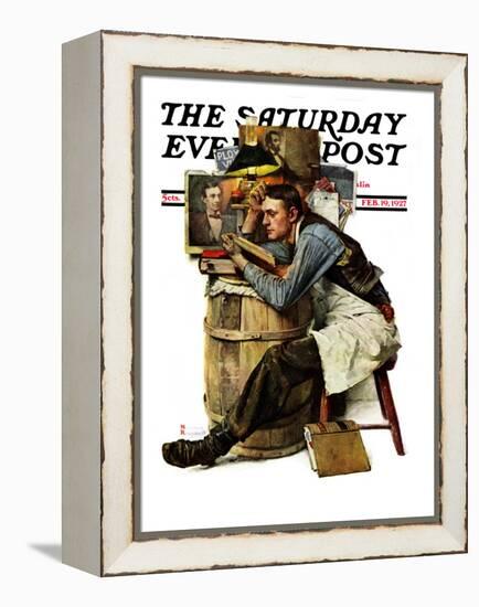 "Law Student" Saturday Evening Post Cover, February 19,1927-Norman Rockwell-Framed Premier Image Canvas