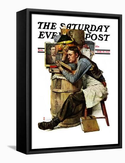 "Law Student" Saturday Evening Post Cover, February 19,1927-Norman Rockwell-Framed Premier Image Canvas