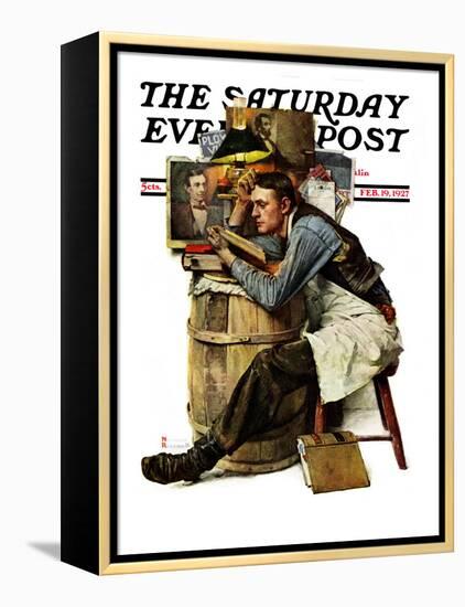 "Law Student" Saturday Evening Post Cover, February 19,1927-Norman Rockwell-Framed Premier Image Canvas