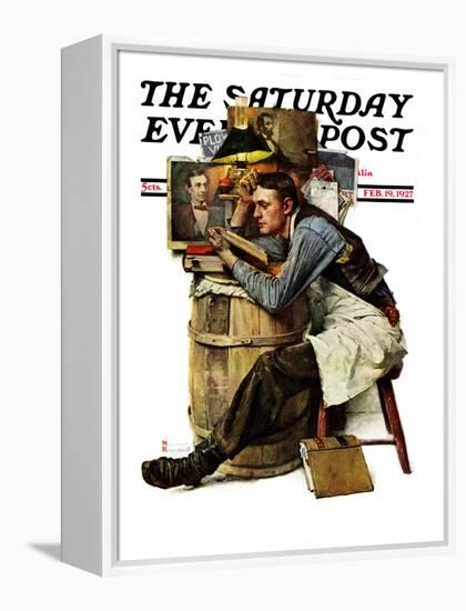 "Law Student" Saturday Evening Post Cover, February 19,1927-Norman Rockwell-Framed Premier Image Canvas