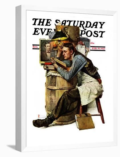 "Law Student" Saturday Evening Post Cover, February 19,1927-Norman Rockwell-Framed Premier Image Canvas